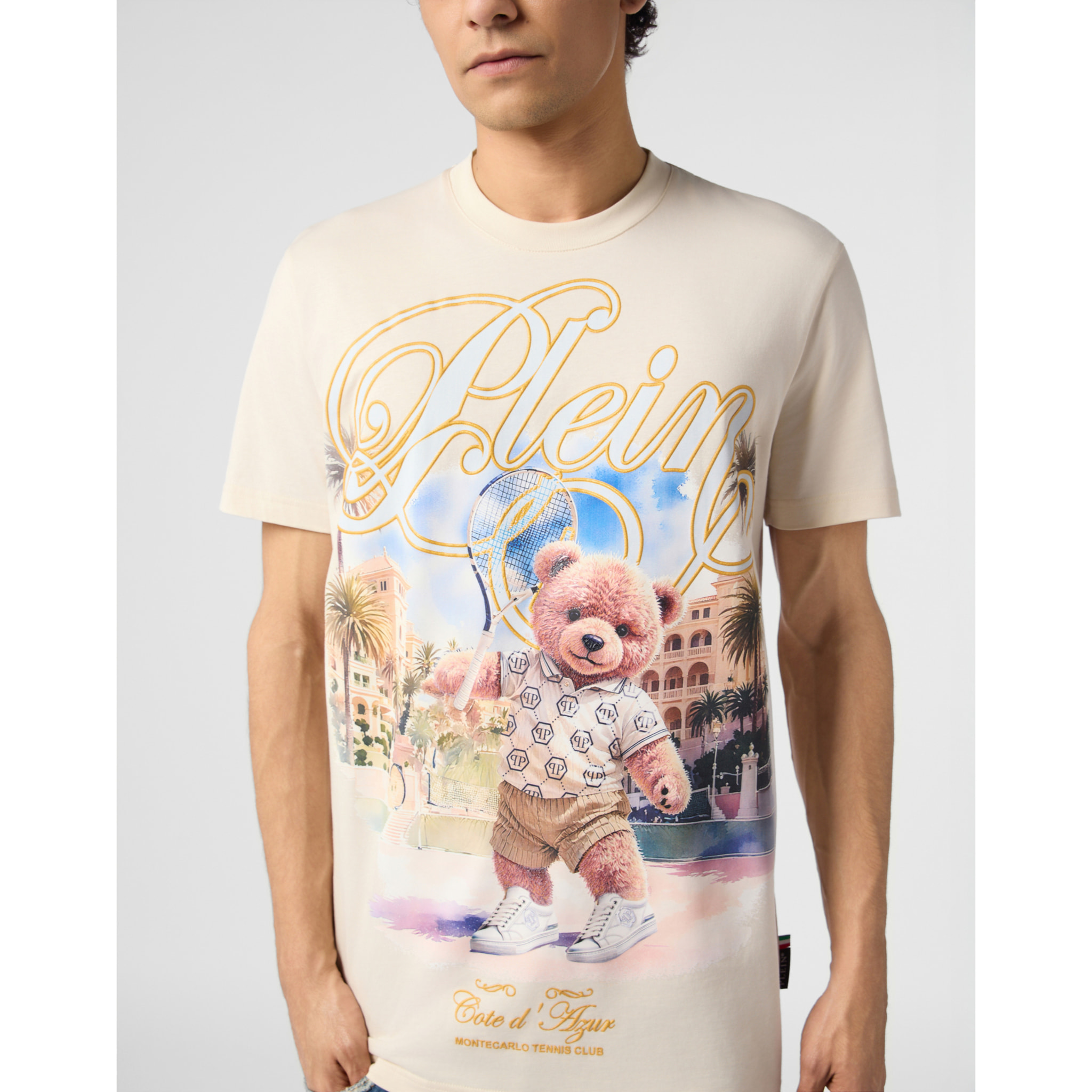 PHILIPP PLEIN Round Neck T-Shirt Teddy Tennis
