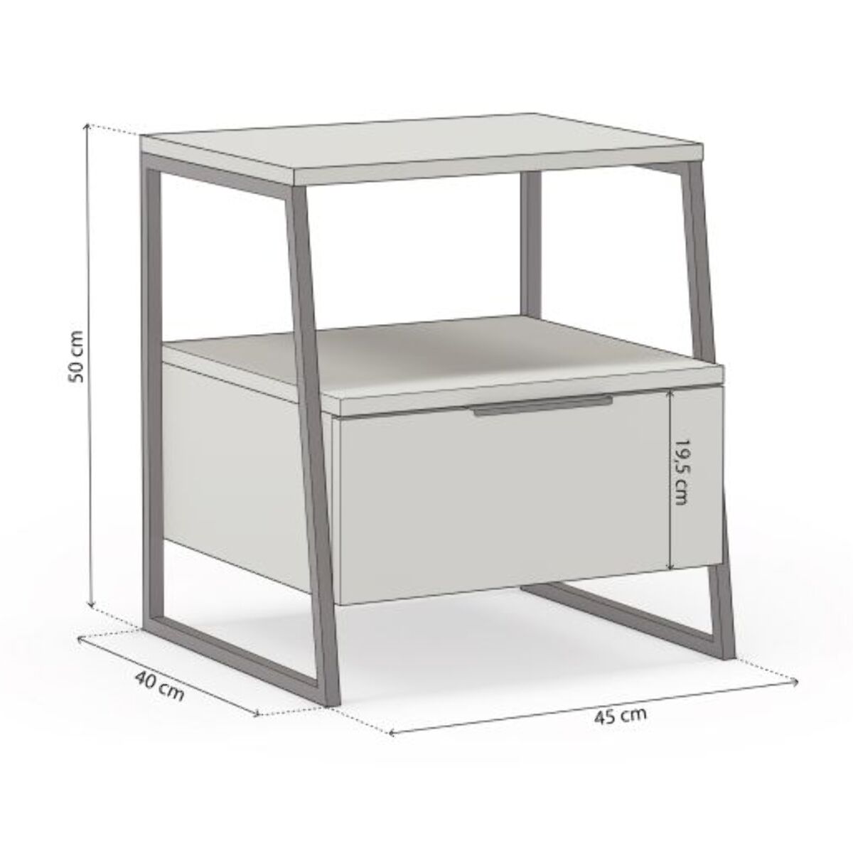 Mesita de noche Oksa Verde - Negro