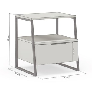 Mesita de noche Oksa Verde - Negro