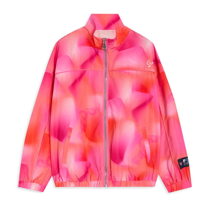 Giacca Bambina Leggera Fantasia Rosa Arancio