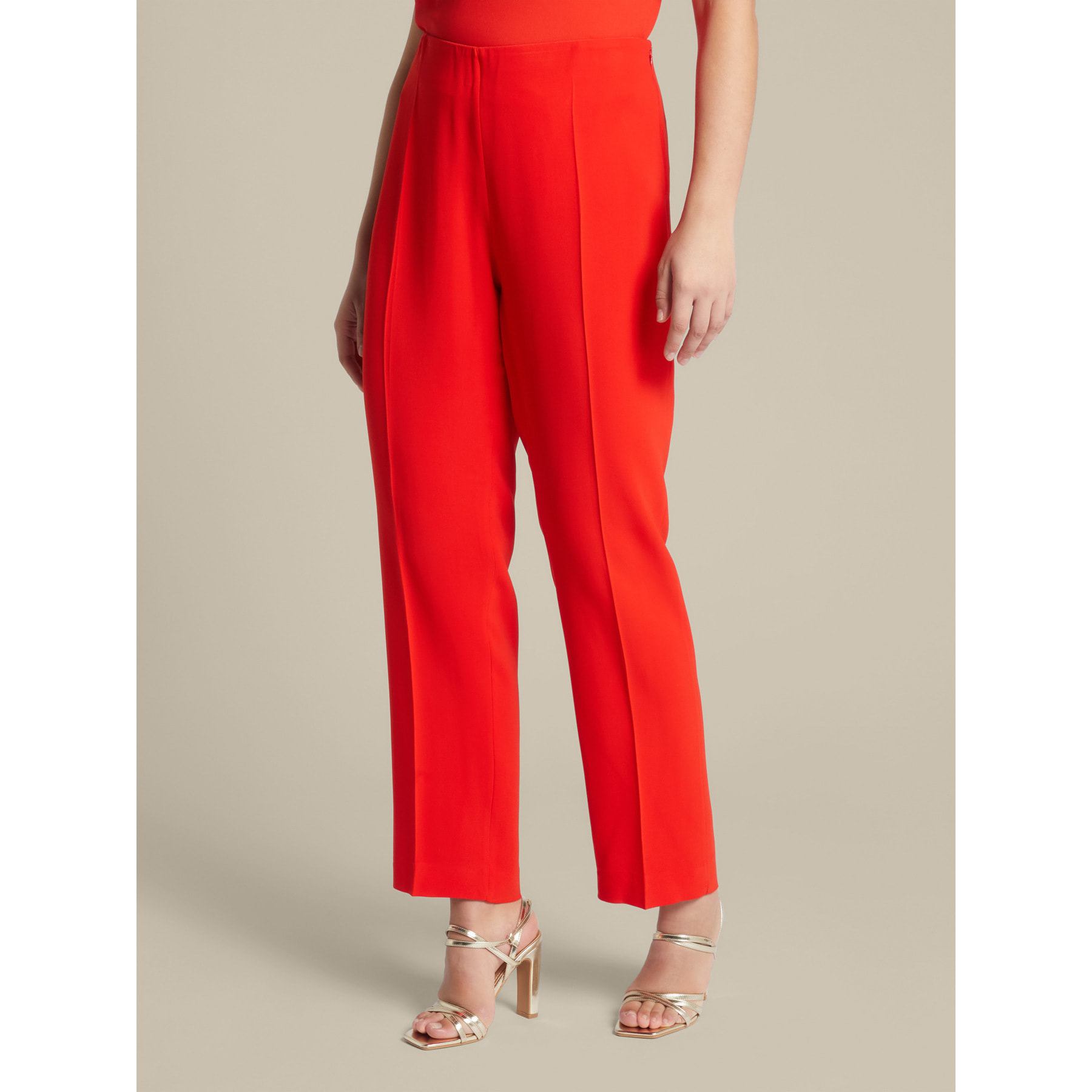 Elena Mirò - Pantalones slim de cady elástico - Rojo