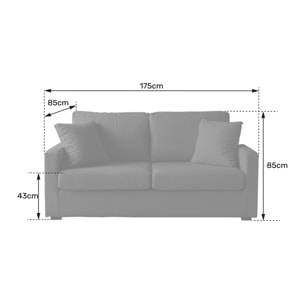 Canapé droit 3 places vert BASTIEN