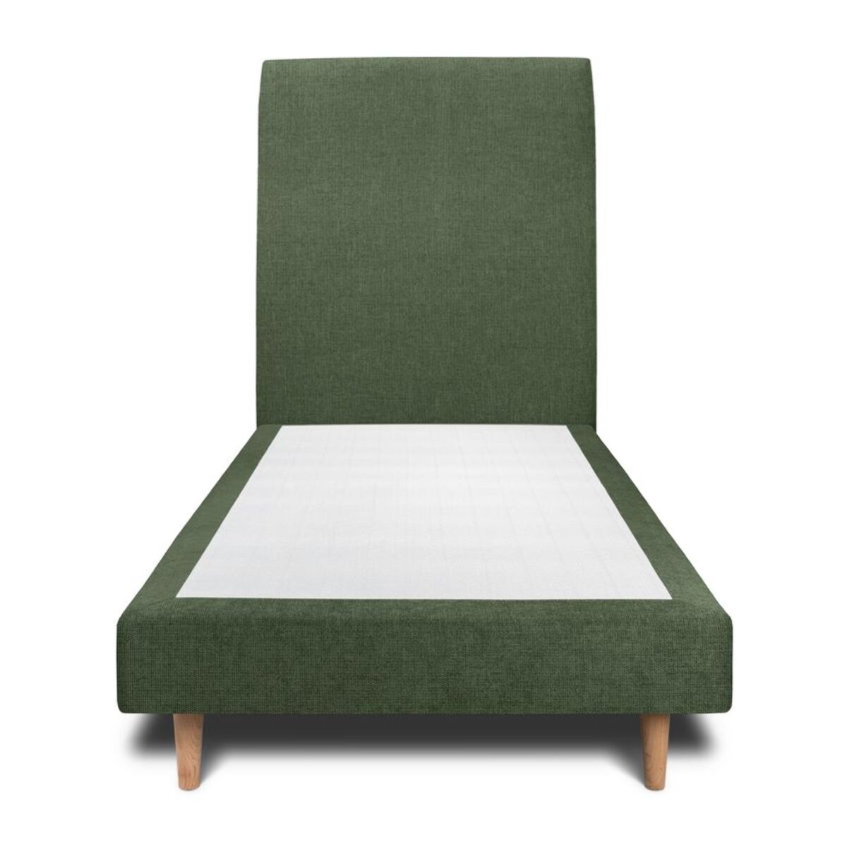 Lit avec tête de lit tapissée tissu et sommier tapissier ep14