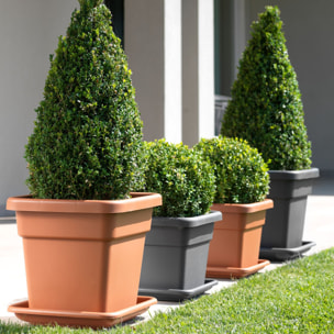 Maceta Quadro Vulcano de 32L Zanvic gris