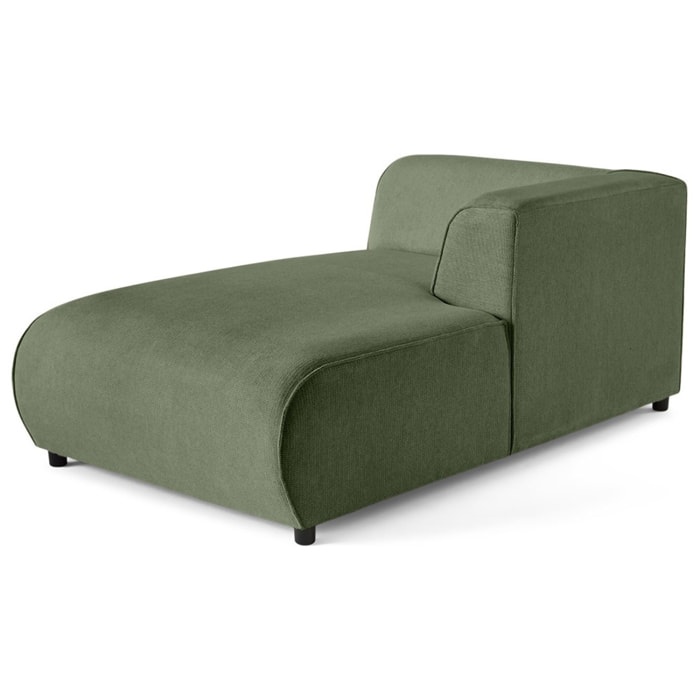Suaro - Module d'assise méridienne droit en tissu texturé - Vert