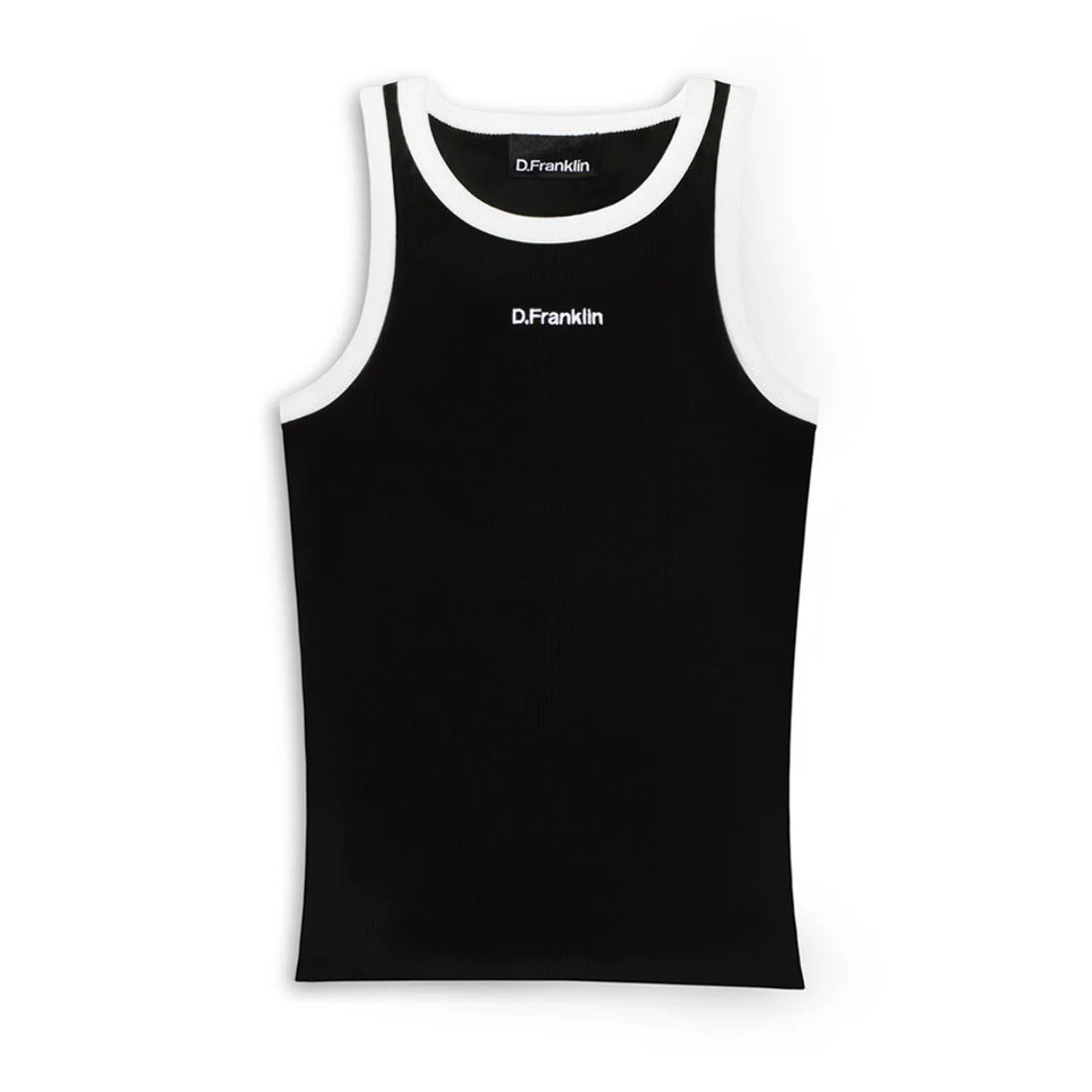 Camiseta de Tirantes Rib Tank Negro / Blanco D.Franklin