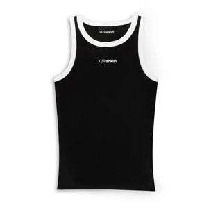 Camiseta de Tirantes Rib Tank Negro / Blanco D.Franklin