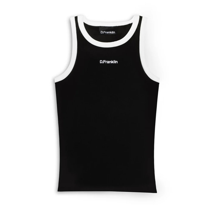 Camiseta de Tirantes Rib Tank Negro / Blanco D.Franklin
