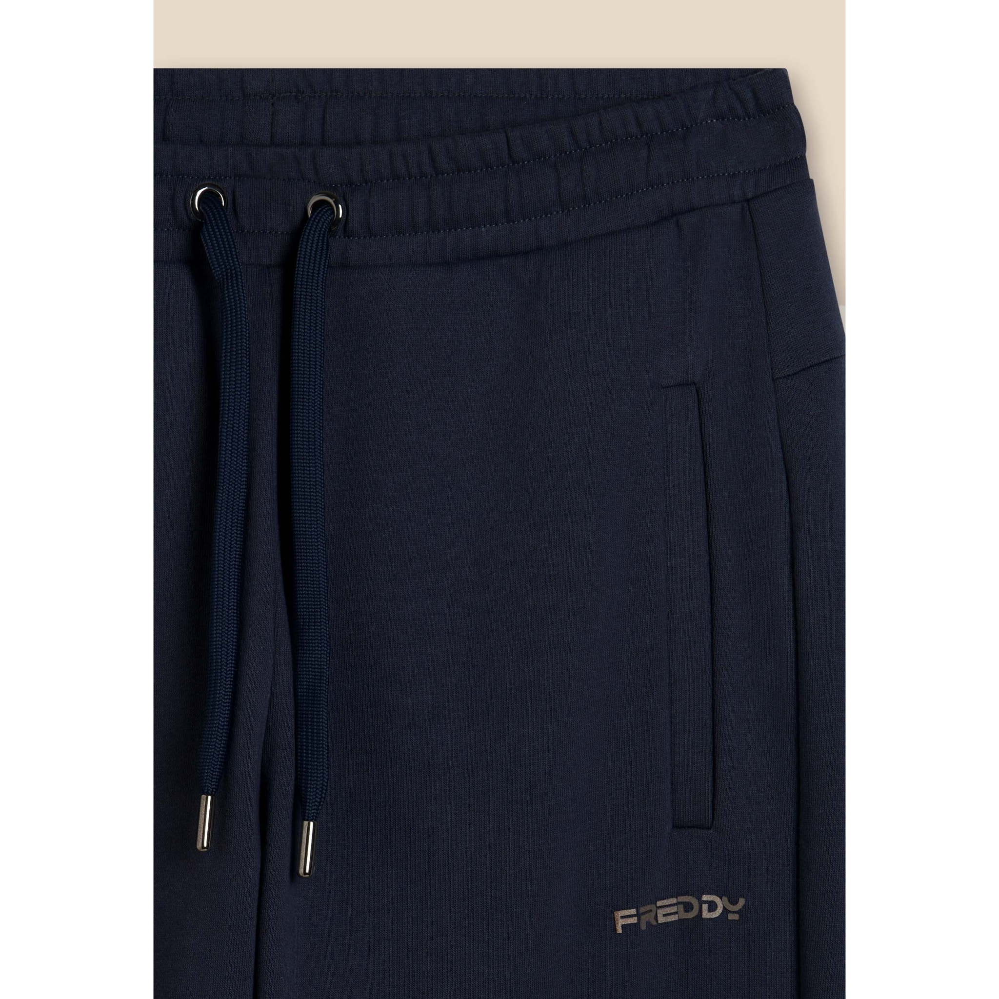 Pantaloni regular in felpa garzata con fondo dritto