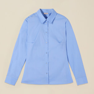 Oltre - Camisa básica de popelina - Light - blue