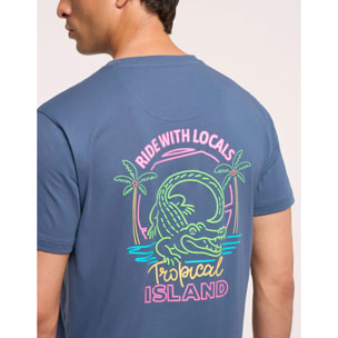 Camiseta Manga Corta Azul Marino - Tropidale