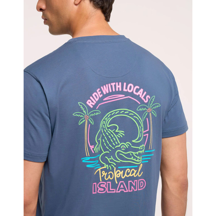 Camiseta Manga Corta Azul Marino - Tropidale