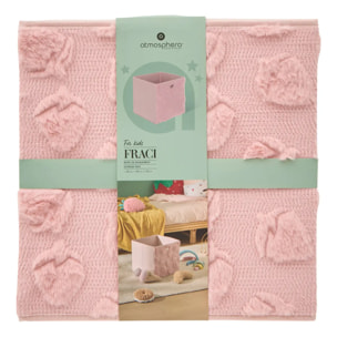 Panier de rangement Fraci 30x30cm Rose Motifs Fraises