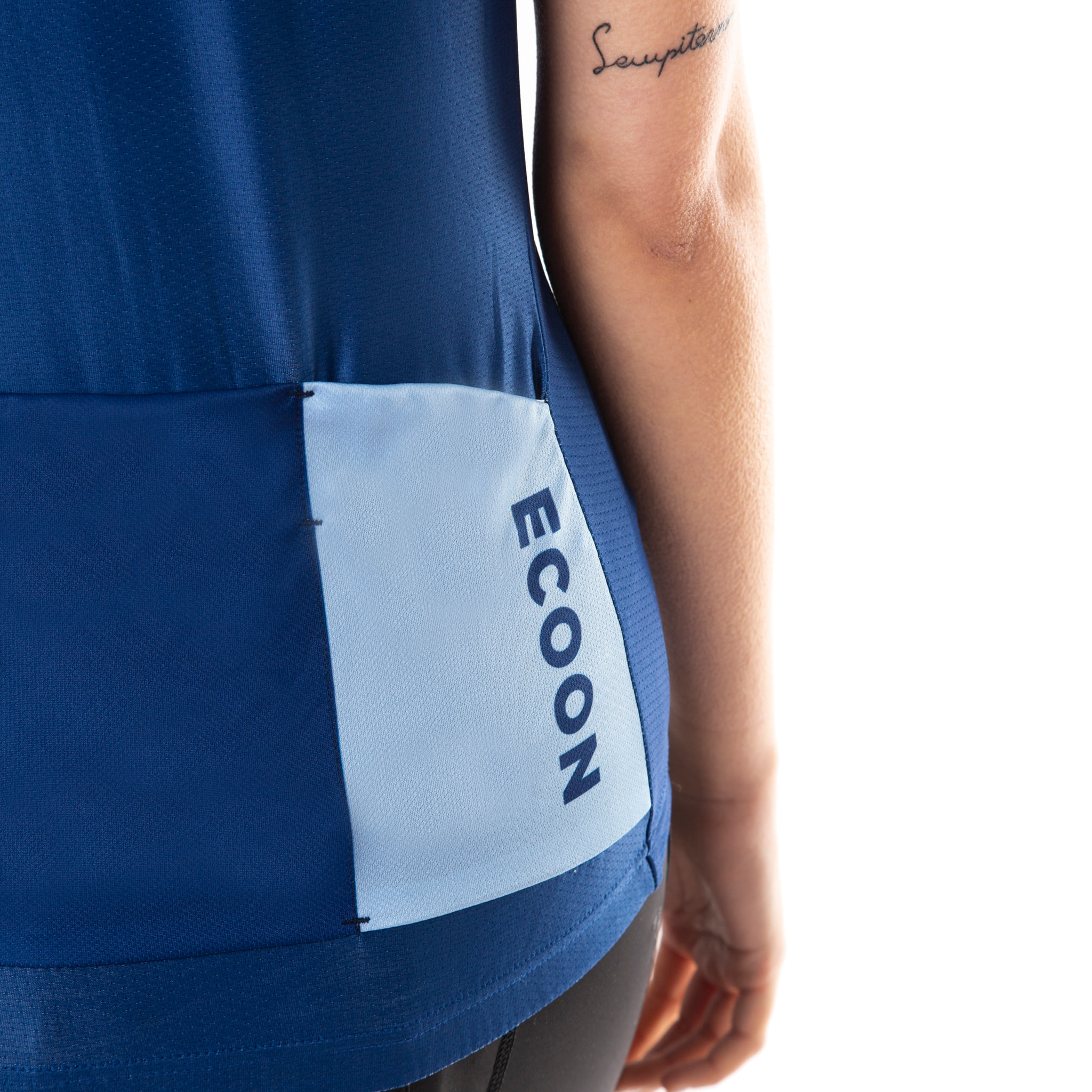 Maglia da ciclismo a maniche corte ECOON Galibier da donna in blu