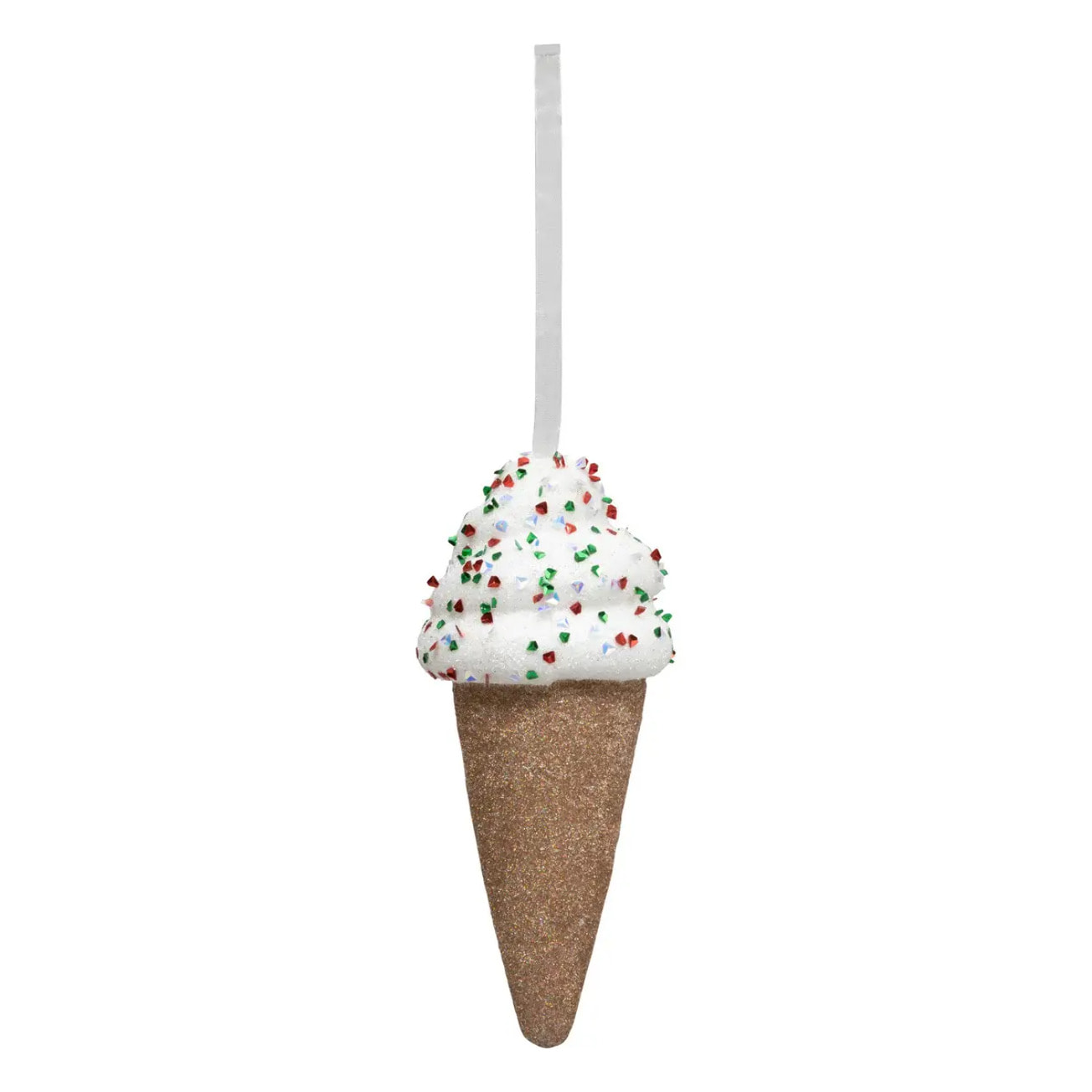 Décoration de sapin glace pailletée 15cm