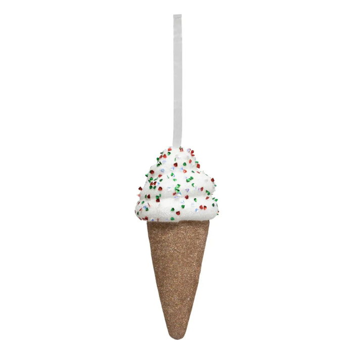 Décoration de sapin glace pailletée 15cm