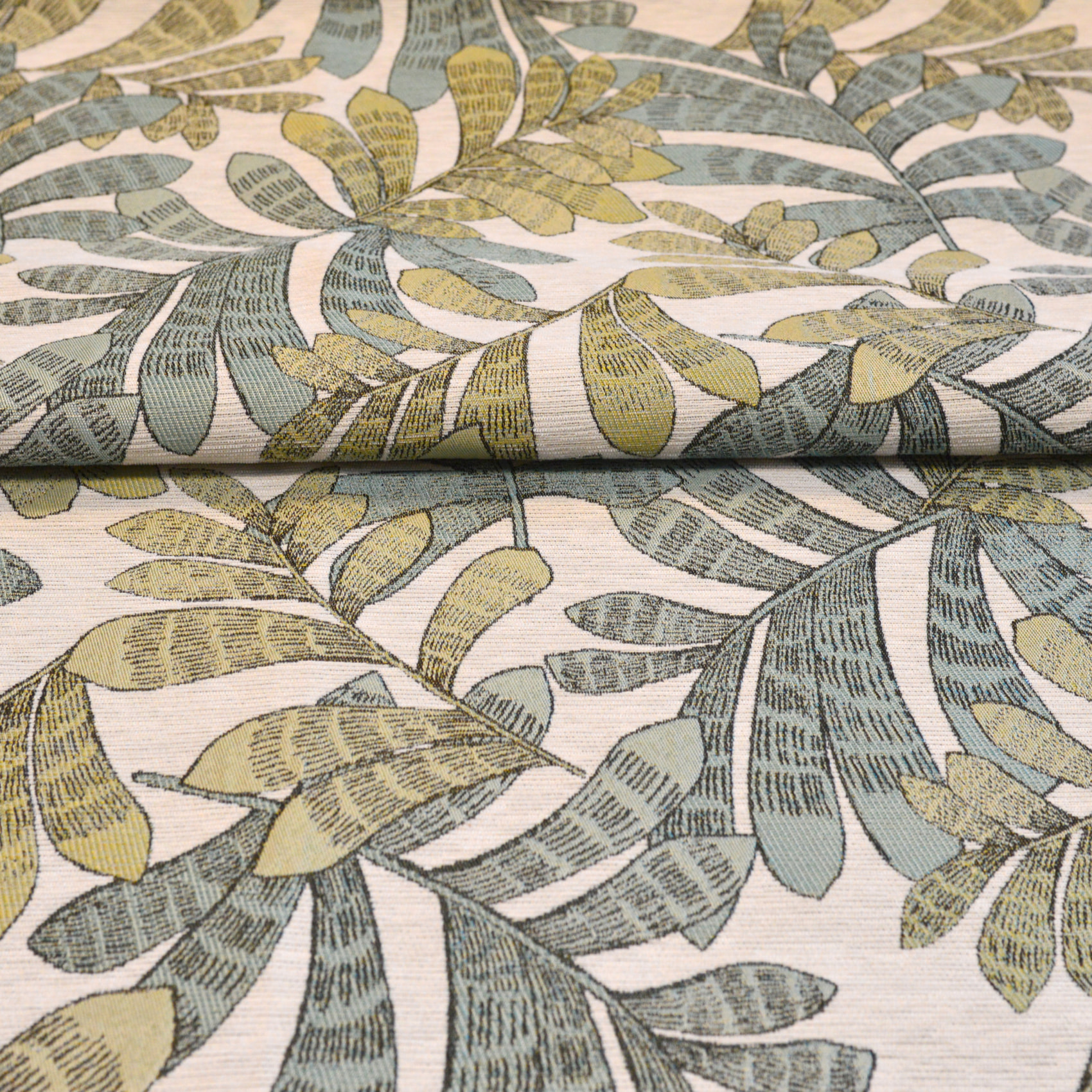 Rideau tamisant jacquard à motifs végétaux - Vert