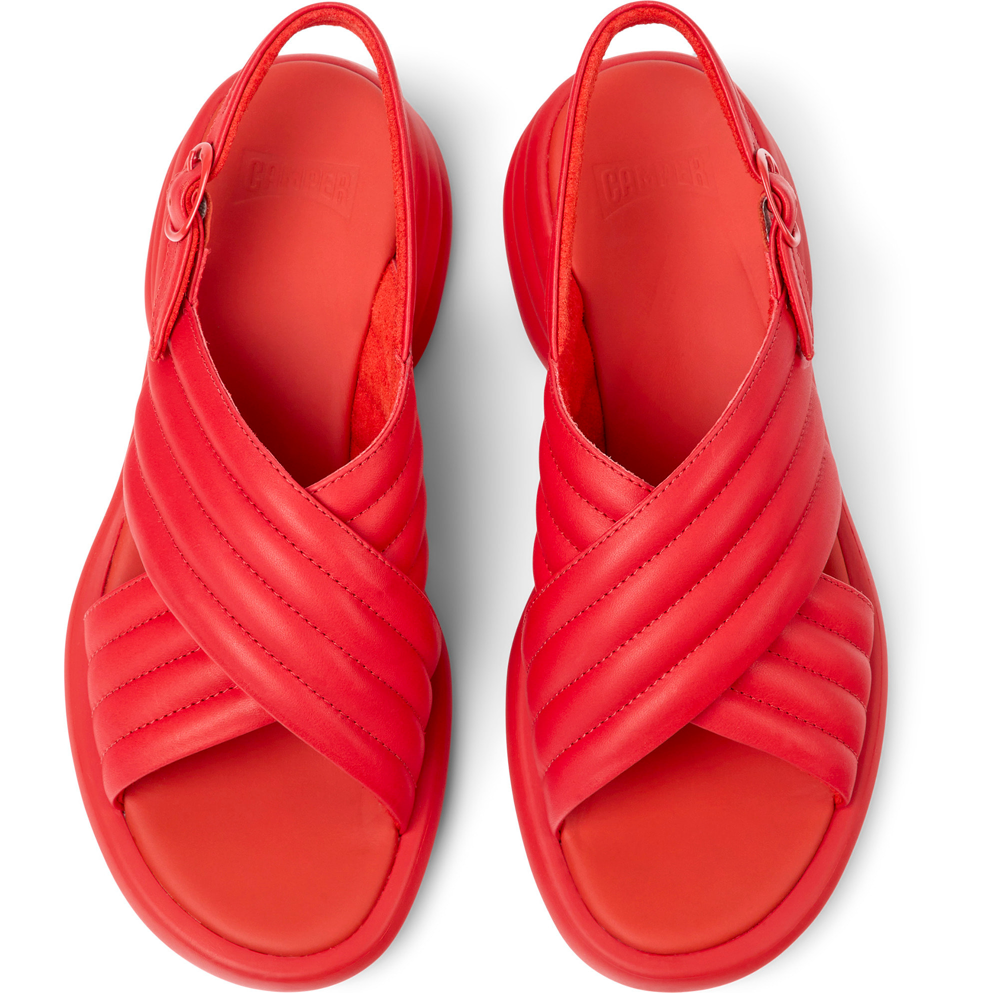 Sandalias - CAMPER Spiro - Rojo - Cuero liso