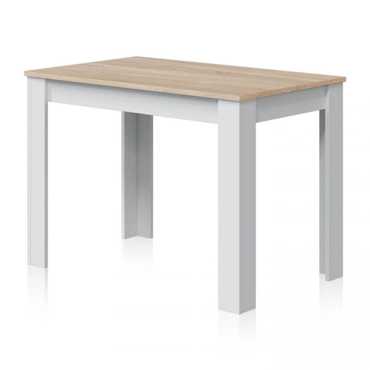 Mesa de comedor Dina Blanco Artik (Blanco Mate) - Roble Canadian