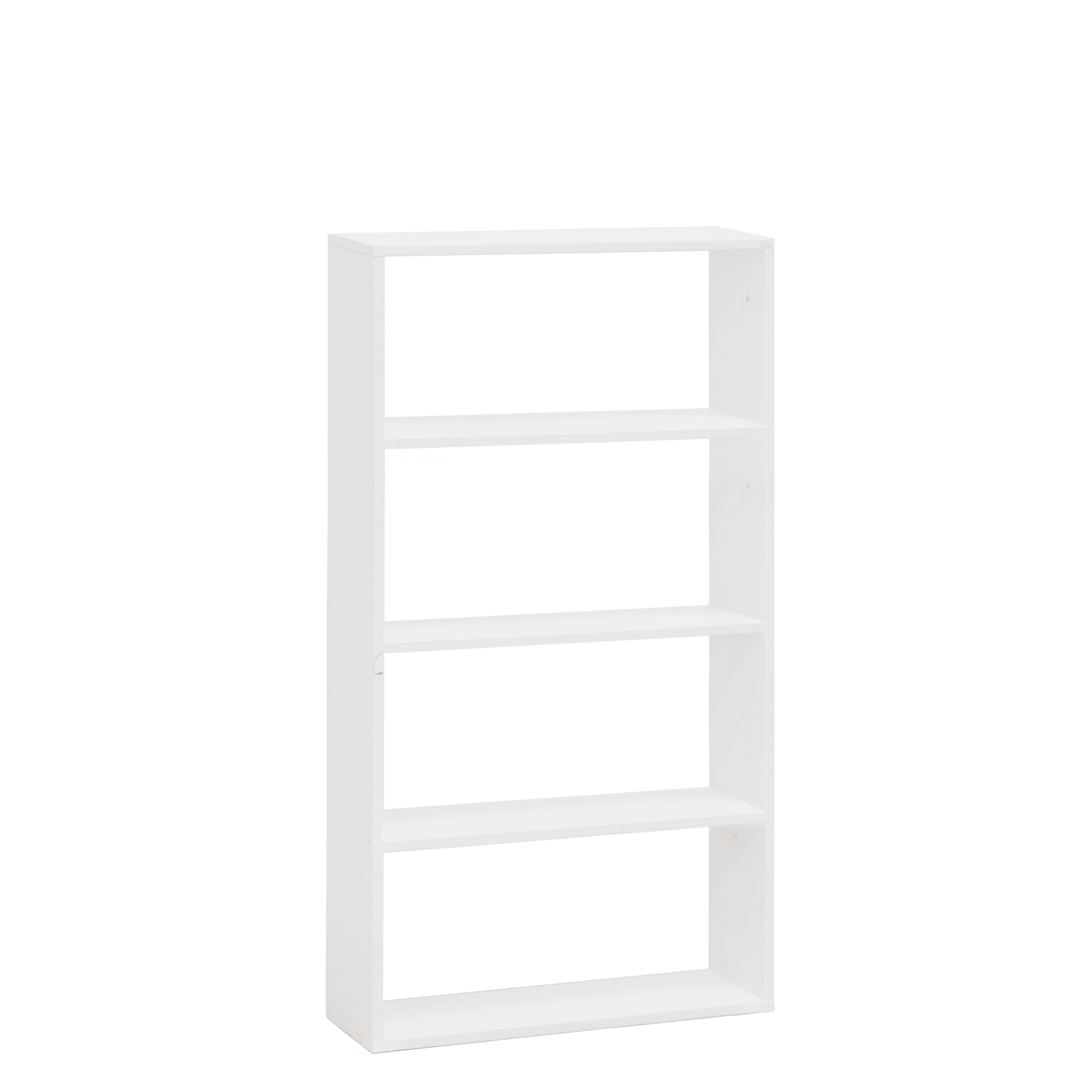 Étagère en bois massif blanc avec 3 étagères Hauteur: 146 Longueur: 80 Largeur: 20