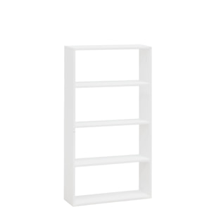 Étagère en bois massif blanc avec 3 étagères Hauteur: 146 Longueur: 80 Largeur: 20