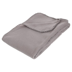 Plaid polaire gris souris 125x150cm