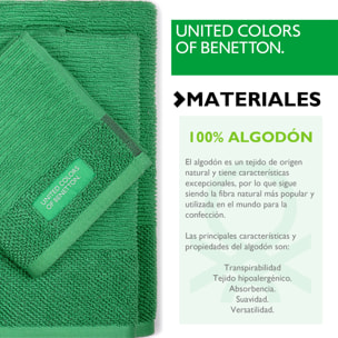 PACK DE 2 SET DE 3 TOALLAS DE BAÑO EN COLOR AZUL Y  VERDE - BENETTON