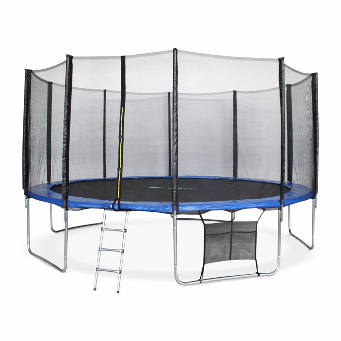 Trampoline 460cm avec filet de protection.  échelle. bâche. filet pour chaussures. kit d'ancrage - Neptune XXL - Trampoline de jardin 460 cm 4m| Qualité PRO. | Normes EU.