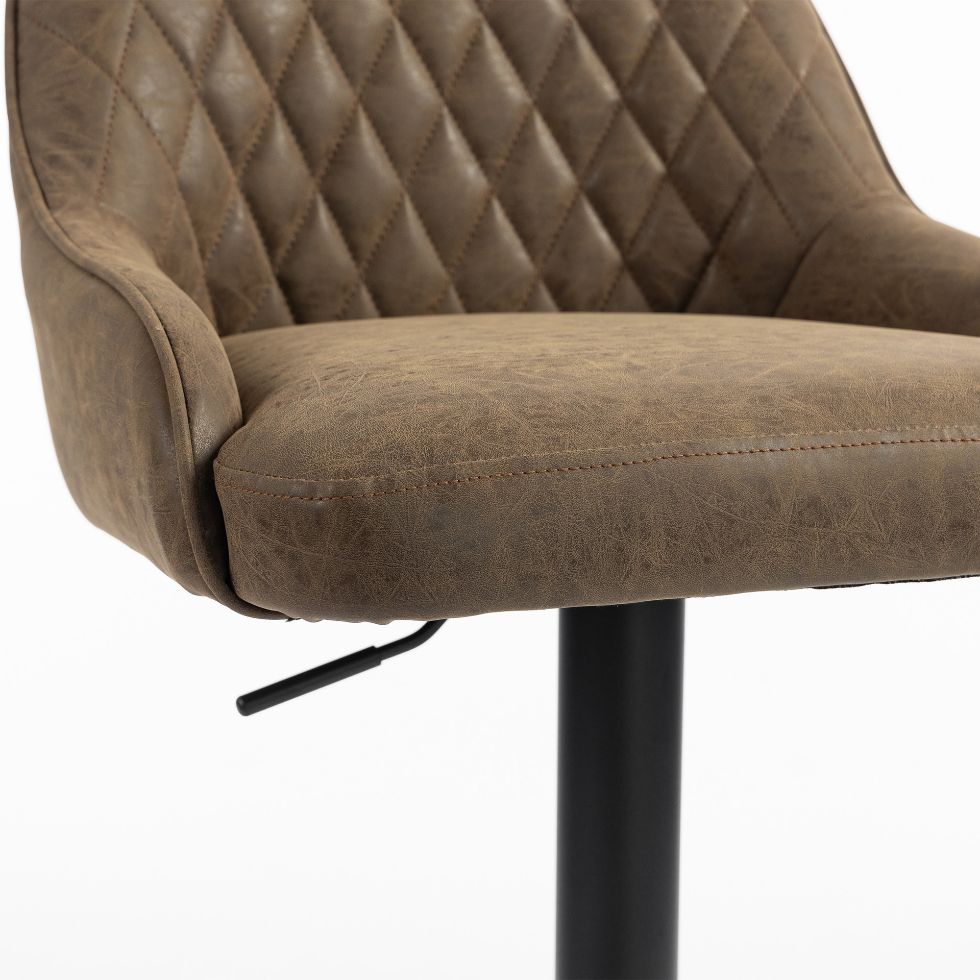Lot de 2 tabourets de bar pivotants réglables design Chesterfield vintage