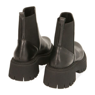 Ankle boots neri in pelle, tacco 5,5 cm