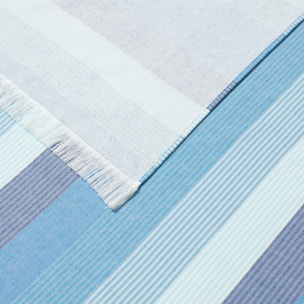 Toalla doble faz tejido y rizo rayas Biriri color azul