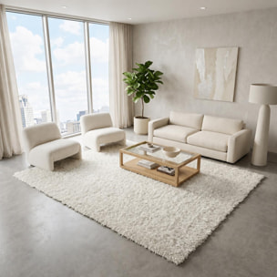 Tapis shaggy fait main motif uni DEHA