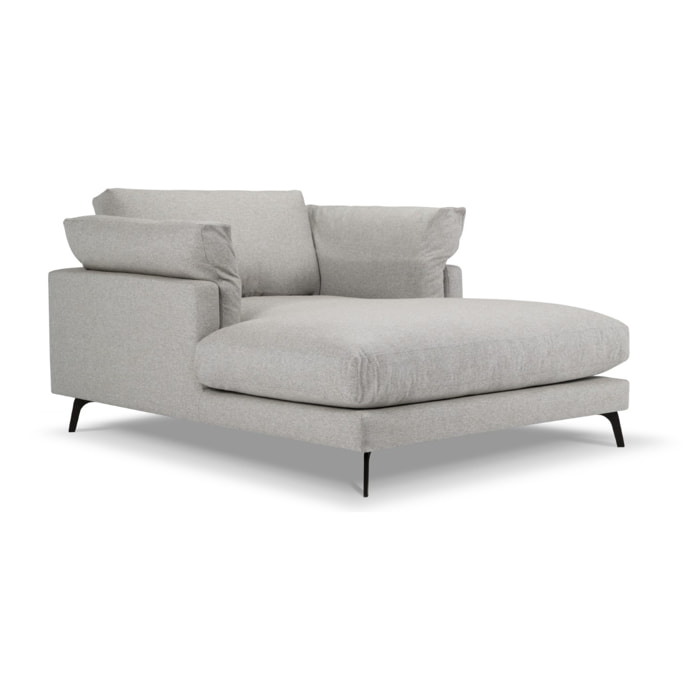 Méridienne "Camille" en tissu structurel beige