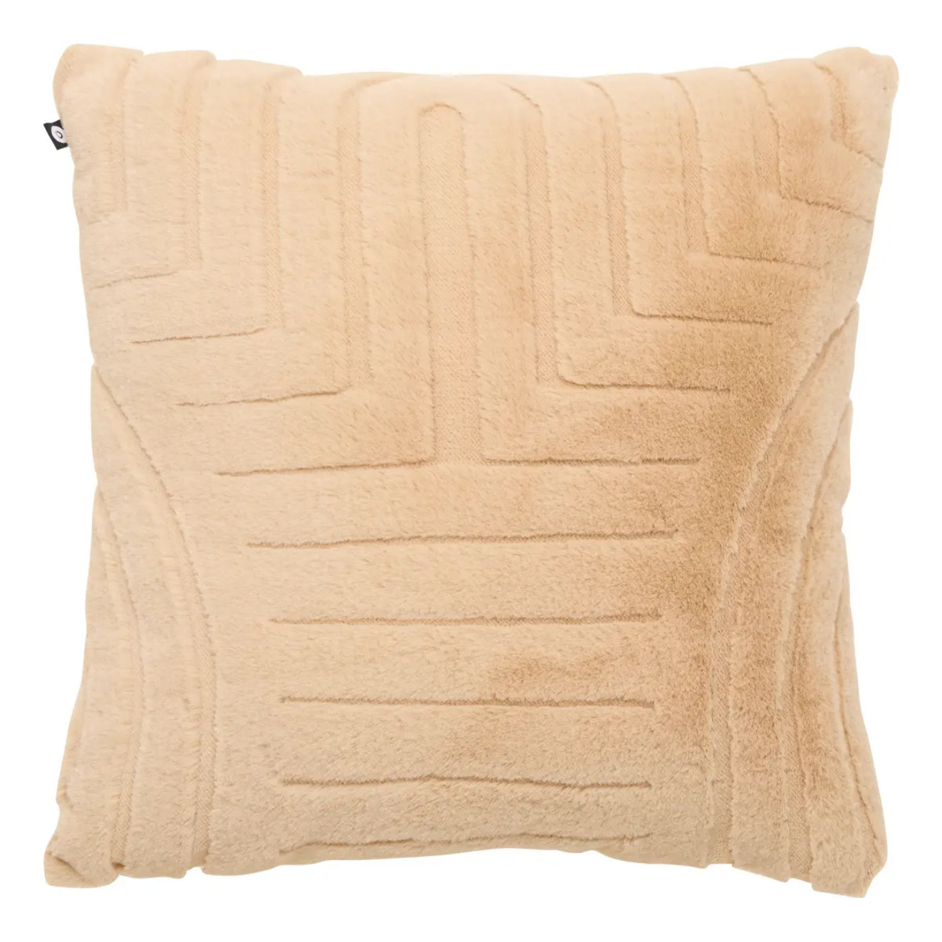 Coussin Arka carré 45x45cm effet fausse fourrure beige