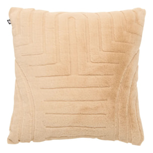 Coussin Arka carré 45x45cm effet fausse fourrure beige