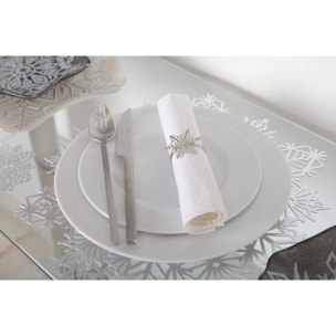 Lot de 6 Dessous d'assiette flocon argent