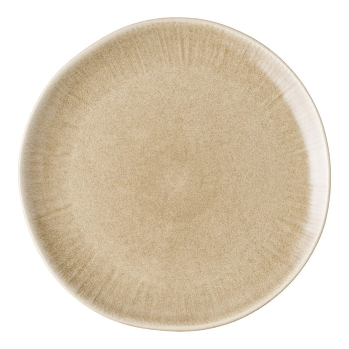 Piatto da cena Viola in gres beige ø27 cm — set da 4