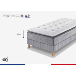 Ensemble EXTENSION matelas H29 Hybride, ferme, sommier