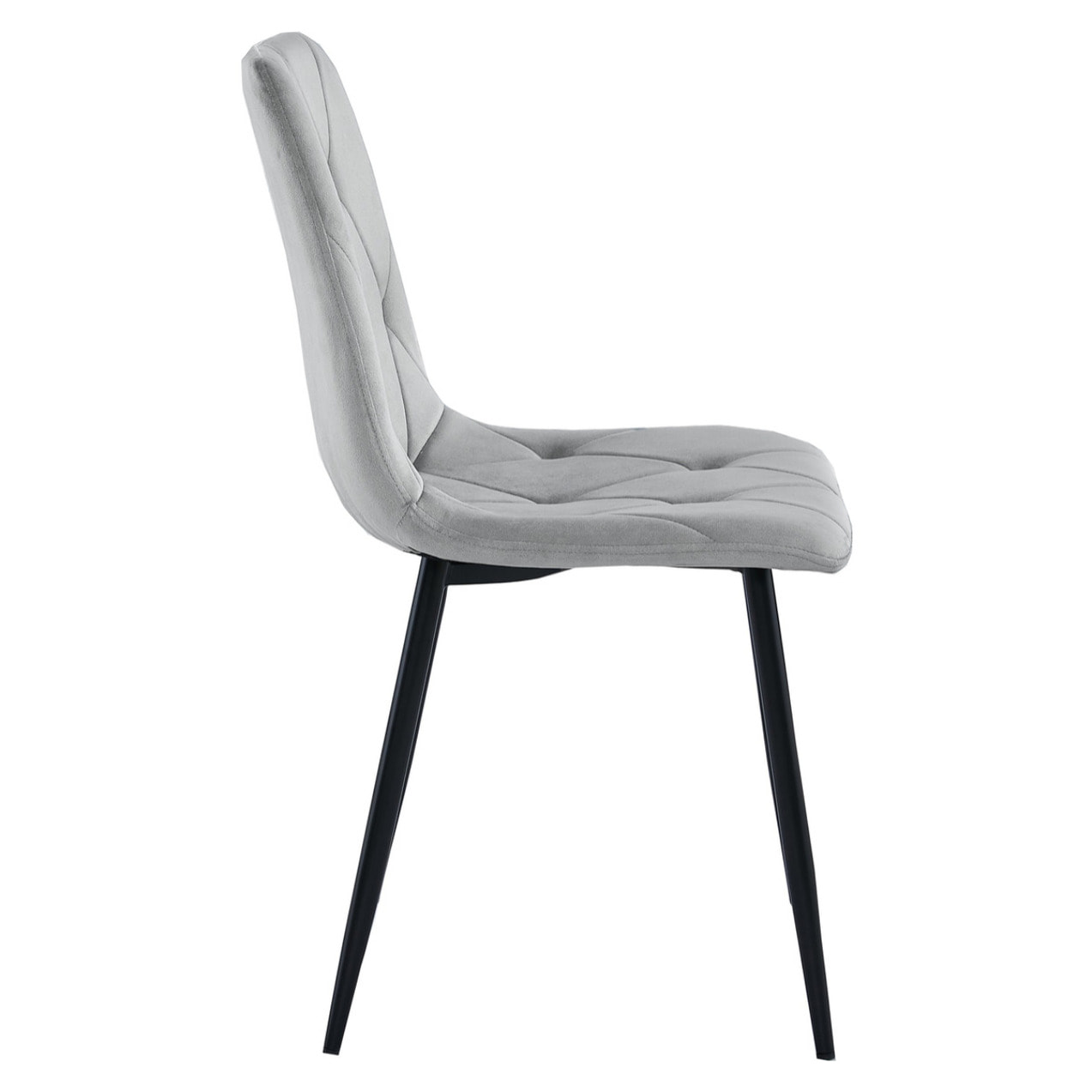 Sedia Libra in Velluto Grigio Argento con Gambe Nere