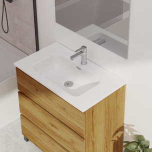 Conjunto de baño Wink | 80 cm Teka | Tres cajones | Lavabo encastrado | No incluye espejo | Mueble montado | Alday