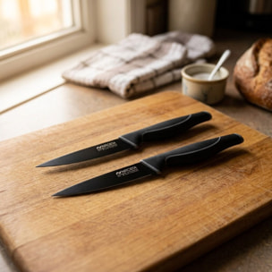 Set de 2 couteaux d'office 24 cm en inox Nirosta Black Edition