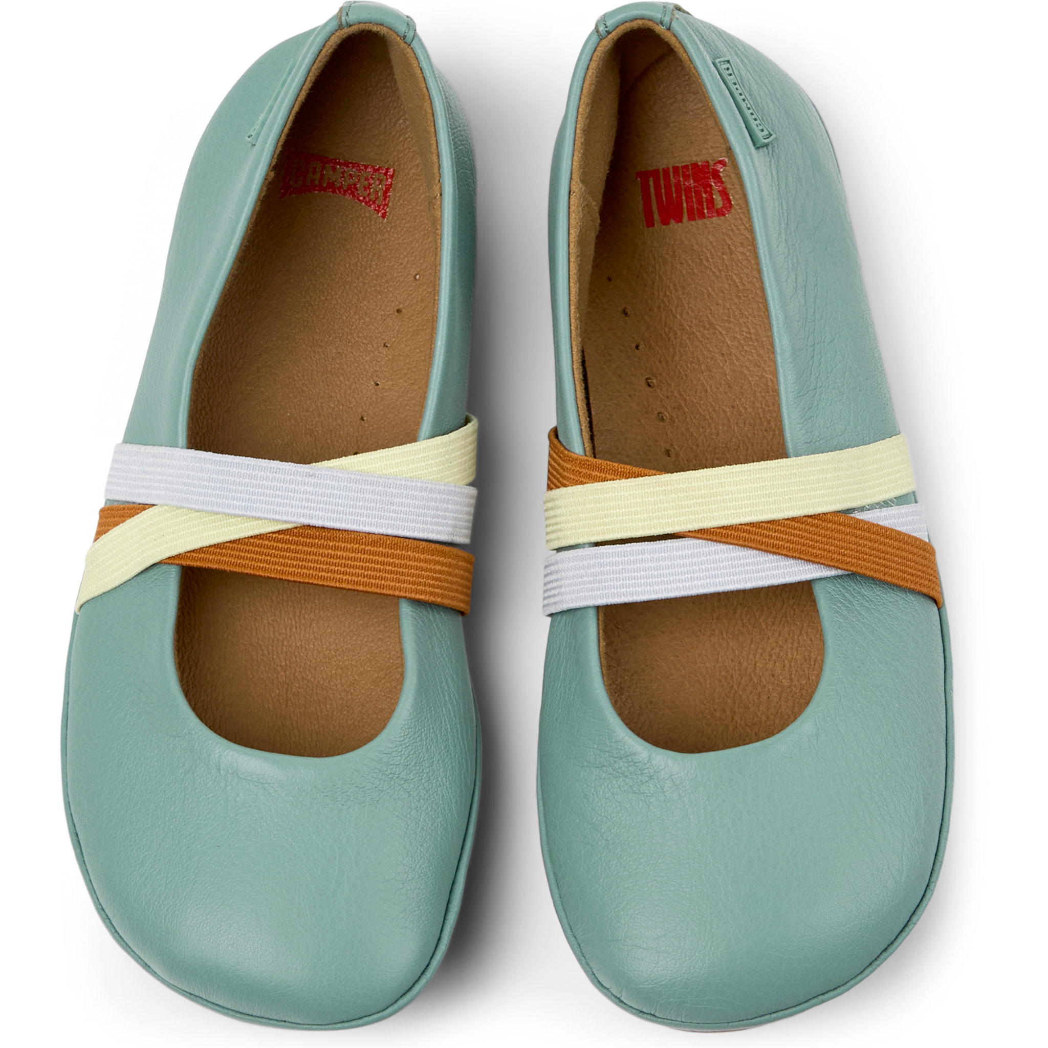 Bailarinas - CAMPER Right Twins - Verde - Cuero liso