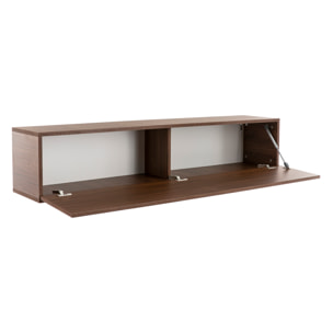 Élément mural TV horizontal finition bois foncé noyer L137.5 cm ETERNEL