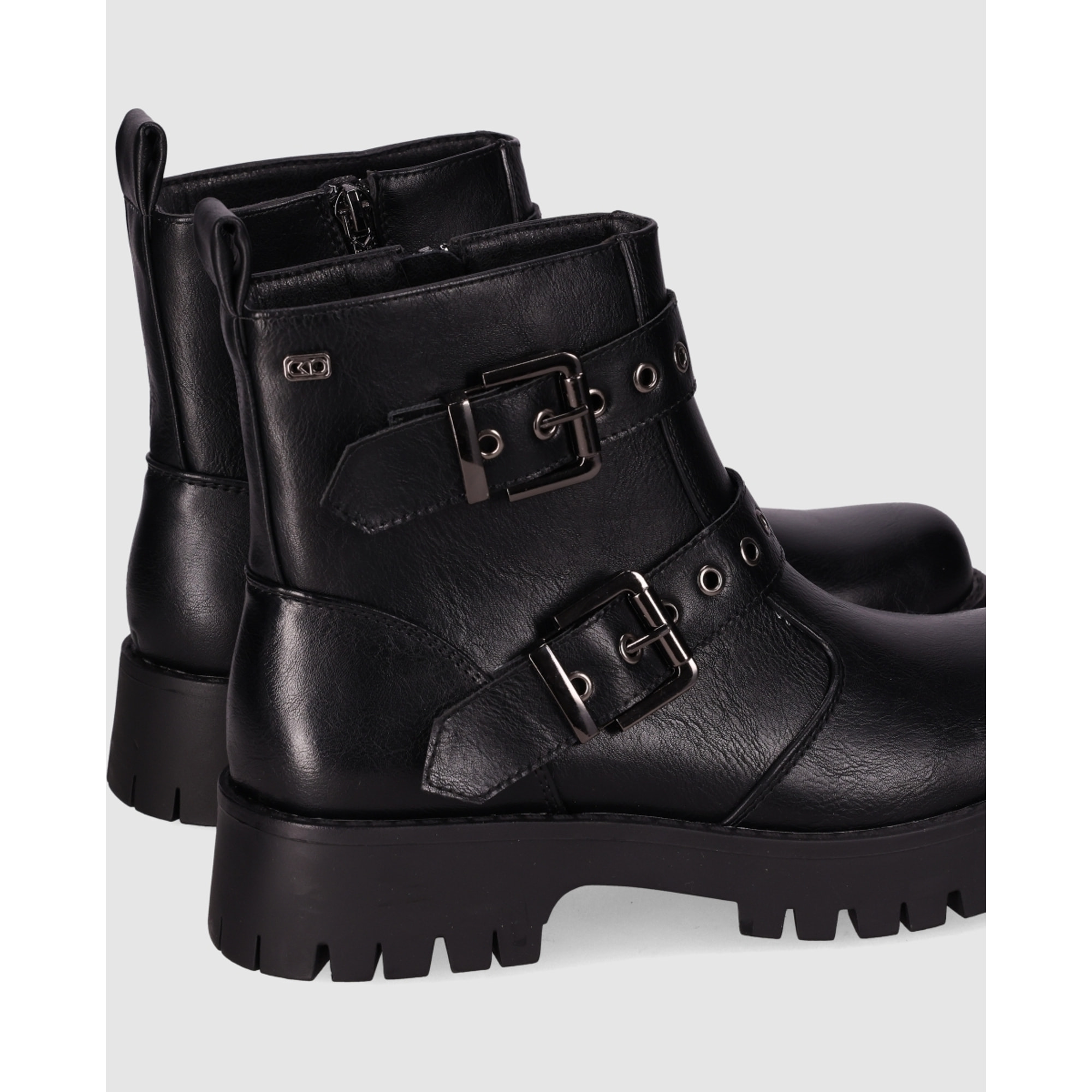 Botines de Piel Sintética - Negro - Tacón: 5 cm