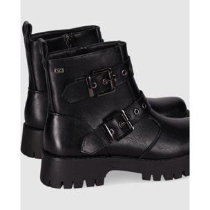 Botines de Piel Sintética - Negro - Tacón: 5 cm