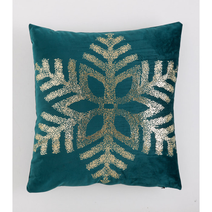 Housse de coussin NEIGE VERT OR