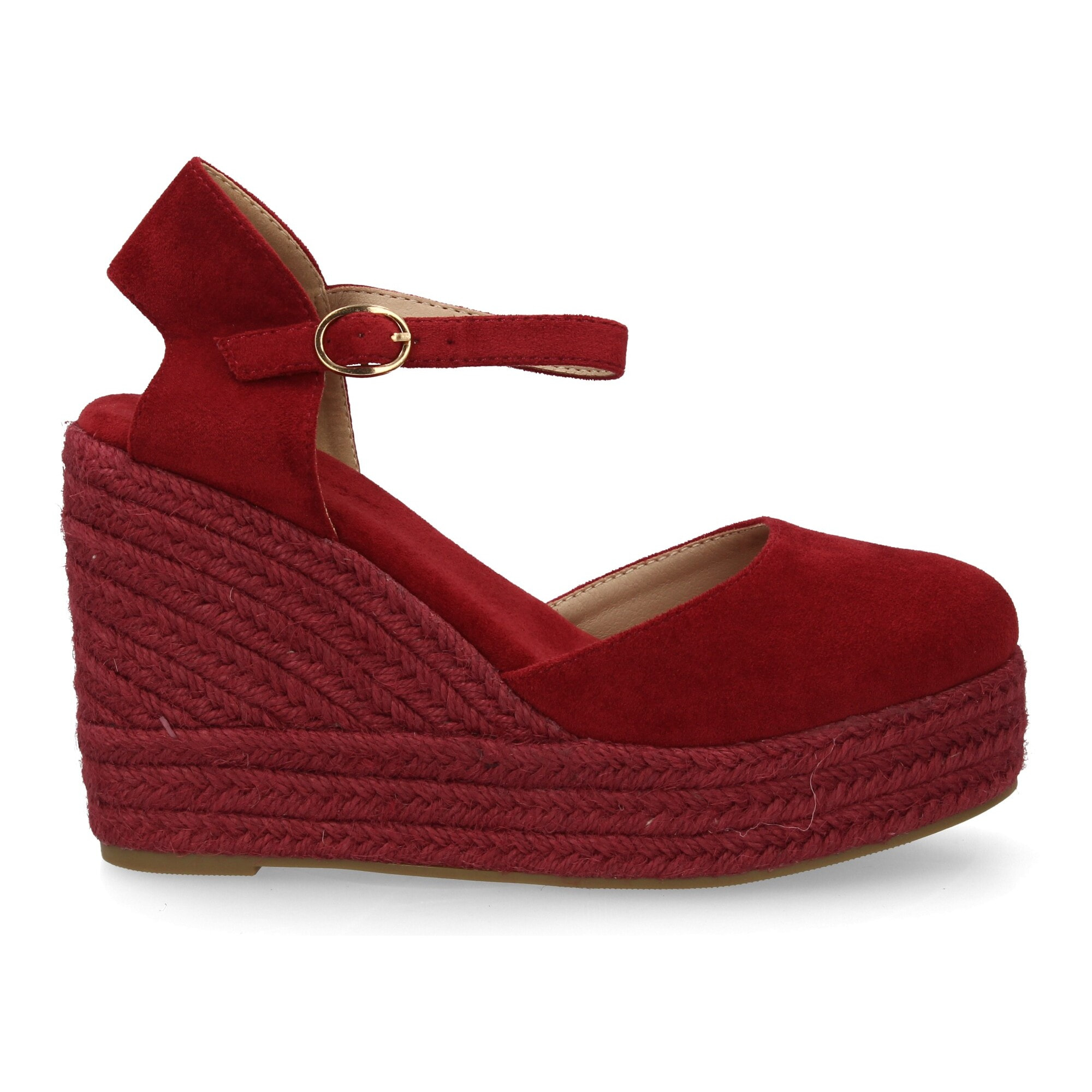 Alpargata cuña mujer talón cerrado y pulsera tobillo