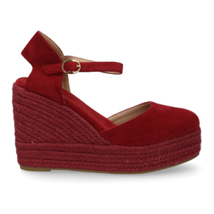 Alpargata cuña mujer talón cerrado y pulsera tobillo