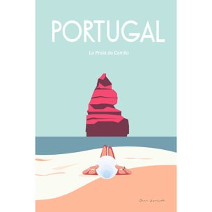 Tableau mer plage au portugal  Toile imprimée