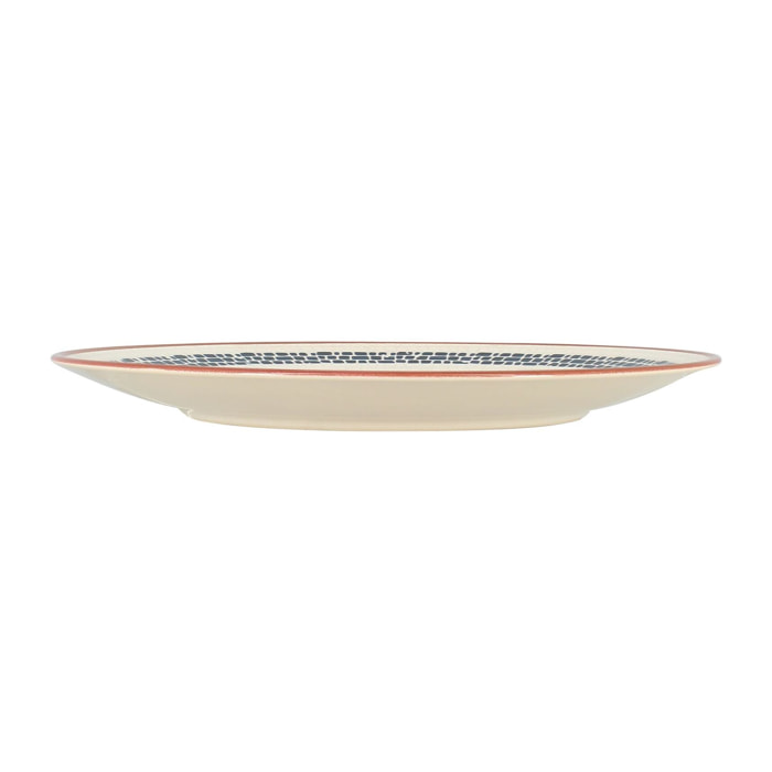 Lot de 6 assiettes plates en faïence blanche 26cm AMATXI